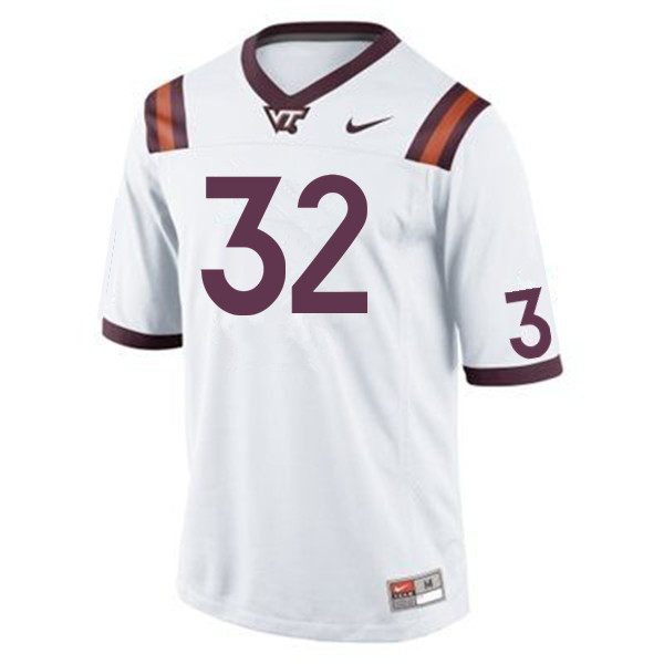 Men #32 Carl Smith Virginia Tech Hokies College Football Jerseys Sale-White